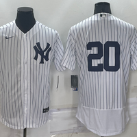 Men's New York Yankees Jorge Posada #20 White Replica Player Name Jersey1