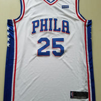 Men's Philadelphia 76ers Ben Simmons #25 White Swingman Jersey1