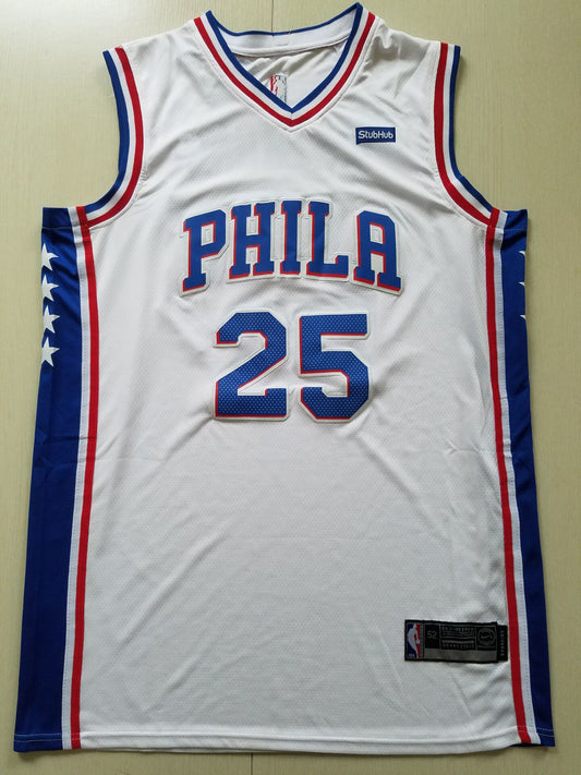Men's Philadelphia 76ers Ben Simmons #25 White Swingman Jersey1