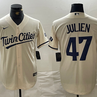 Men's Minnesota Twins Edouard Julien #47 Cream Limited Player Jersey1