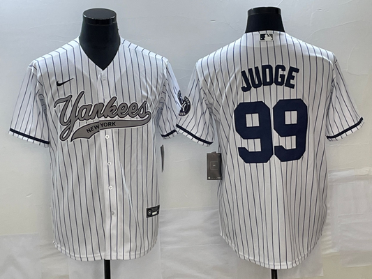 Men's New York Yankees Aaron Judge #99 White Game Jersey1 Joint Edition