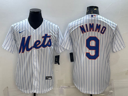 Men's New York Mets Brandon Nimmo #9 White Home Official Replica Player Jersey1
