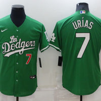Men's Los Angeles Dodgers Julio Urias #7 Green Stitched Jersey1