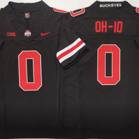Men's Ohio State Buckeyes OH-10 #0 Black Player Game Jersey