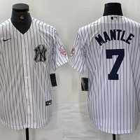 Men's New York Yankees Mickey Mantle #7 White Limited Player Jersey1
