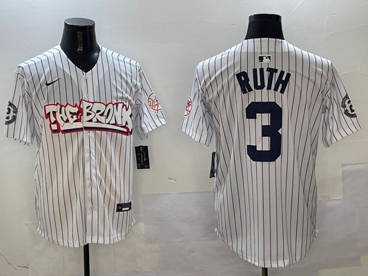 Men's New York Yankees Babe Ruth White Limited Player Jersey1