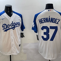 Men's Los Angeles Dodgers Teoscar Hernandez #37 White Player Jersey1