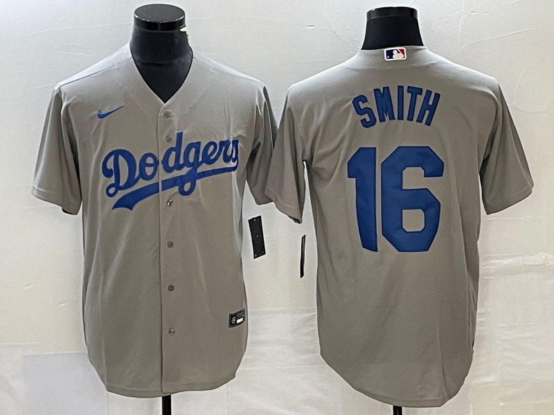 Men's Los Angeles Dodgers Will Smith #16 Gray Replica Player Jersey1