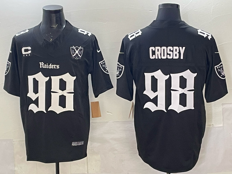 Men's Las Vegas Raiders Maxx Crosby #98 Black Retired Player Jersey
