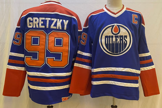 Men's Edmonton Oilers Wayne Gretzky #99 Navy Breakaway Player Jersey1