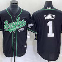 Men's Philadelphia Eagles Jalen Hurts #1 Black Game Jersey1 Joint Edition
