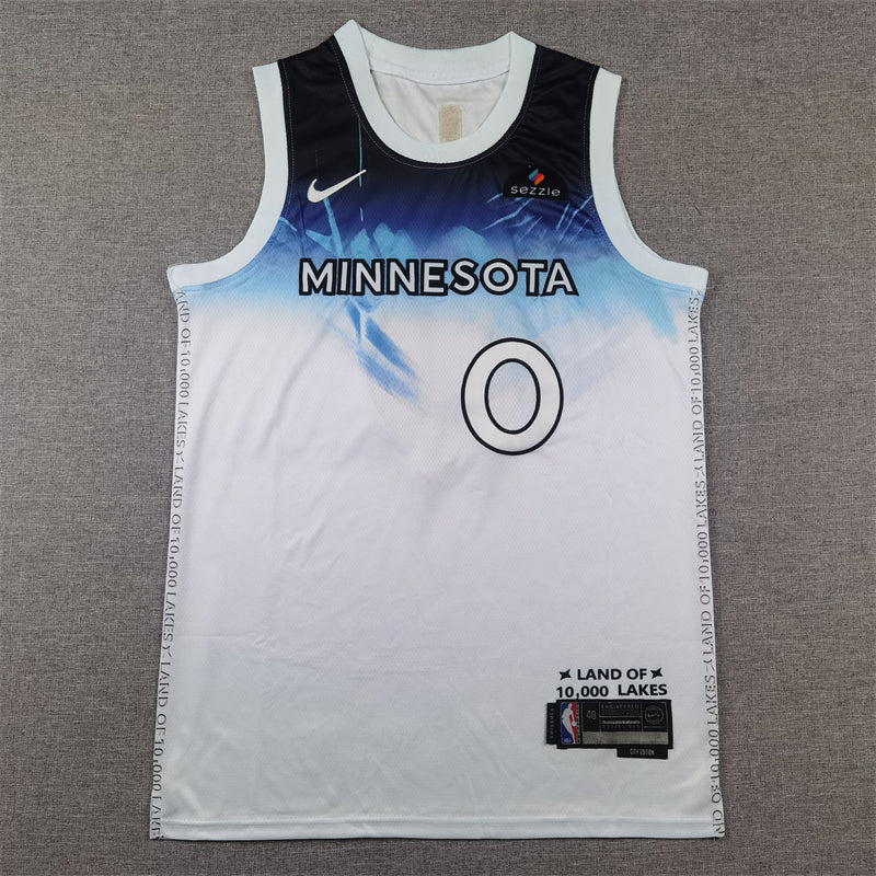 Men's Minnesota Timberwolves Donte DiVincenzo #0 White 2024/25 Swingman Player Jersey1 - City Edition