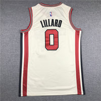 Men's Portland Trail Blazers Damian Lillard #0 NBA White Swingman Jersey1