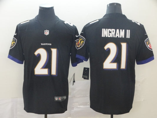 Men's Baltimore Ravens Mark Ingram II #21 Black Game Jersey1