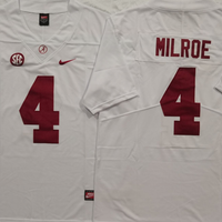 Men's Alabama Crimson Tide Jalen Milroe #4 White Game Jersey