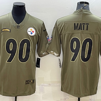 Men's Pittsburgh Steelers T.J. Watt #90 Olive 2022 Salute To Service Retired Player Limited Jersey1