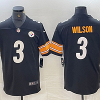 Men's Pittsburgh Steelers Russell Wilson #3 Black Game Jersey1