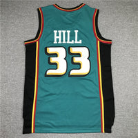Men's Detroit Pistons Grant Hill 1998-99 Green Hardwood Classics Swingman Jersey1
