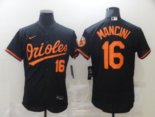 Men's Baltimore Orioles Trey Mancini #16 Black Replica Baseball Jersey1