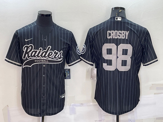 Men's Las Vegas Raiders Maxx Crosby #98 Black Game Player Jersey1 Joint Edition