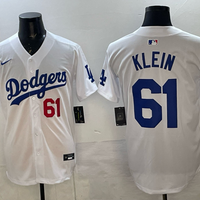 Men's Los Angeles Dodgers Rylan Klein #61 White Home Limited Player Jersey