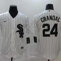 Men's Chicago White Sox Yasmani Grandal #24 White Replica Baseball Jersey1