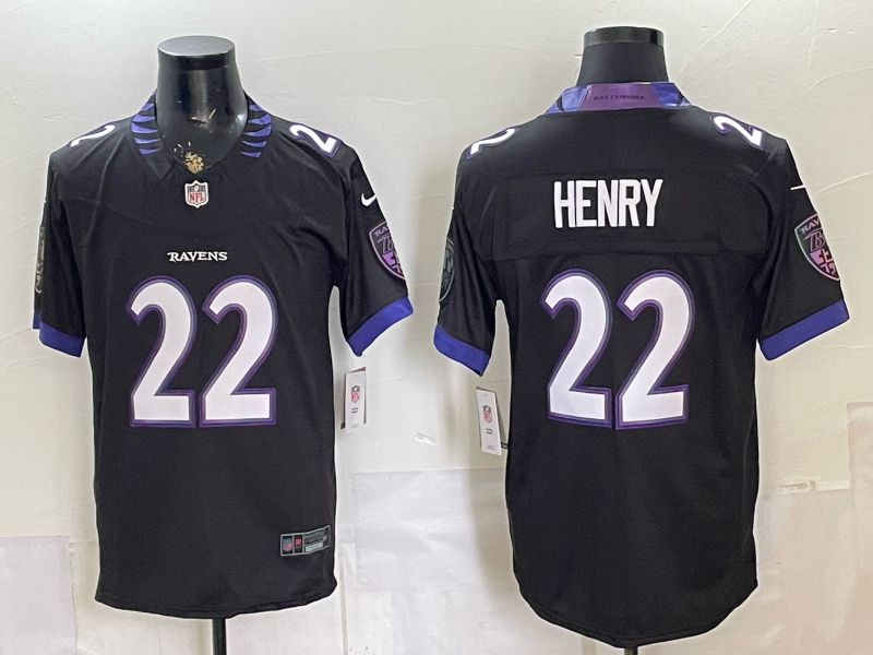 Derrick Henry #22 Baltimore Ravens Black Vapor F.U.S.E. Limited Jersey - JerseysFreak