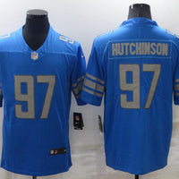Aidan Hutchinson #97 Detroit Lions Blue Game Jersey - JerseysFreak