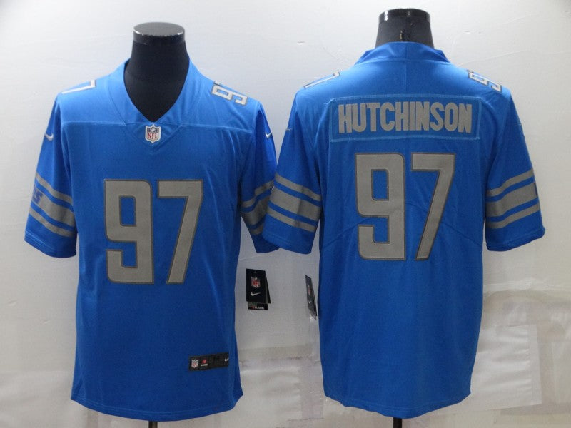 Aidan Hutchinson #97 Detroit Lions Blue Game Jersey - JerseysFreak