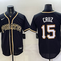 Men's Pittsburgh Pirates Oneil Cruz #15 Fashion Replica Black Out Jersey