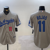 Men's Los Angeles Dodgers Miguel Rojas #11 Gray Replica Player Jersey1