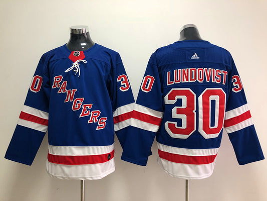 Men's New York Rangers Henrik Lundqvist #30 Blue Player Game Jersey1