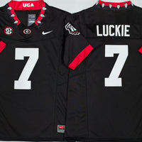 Men's Georgia Bulldogs Lawson Luckie #7 Black Player Game Jersey