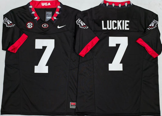 Men's Georgia Bulldogs Lawson Luckie #7 Black Player Game Jersey