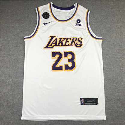 Men's Los Angeles Lakers LeBron James #23 NBA White Swingman Player Jersey1