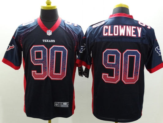 Men's Houston Texans Jadeveon Clowney #90 Navy Game Jersey1