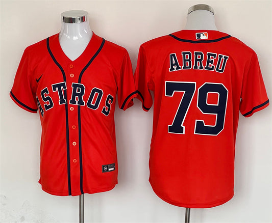 Men's Houston Astros Jose Abreu #79 Orange Limited Player Jersey1