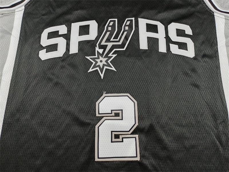 Men's San Antonio Spurs Dylan Harper #2 Black Swingman Jersey - Icon Edition