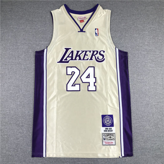 Men's Los Angeles Lakers Kobe Bryant Gold Hall of Fame Hardwood Classics Jersey1