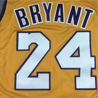 Men's Los Angeles Lakers Kobe Bryant #24 Yellow Swingman Player Jersey1