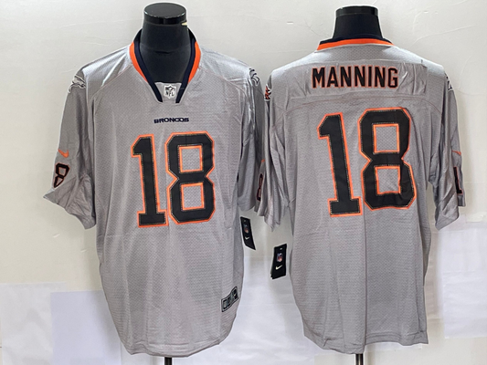 Men's Denver Broncos Peyton Manning #18 Gray Game Jersey1
