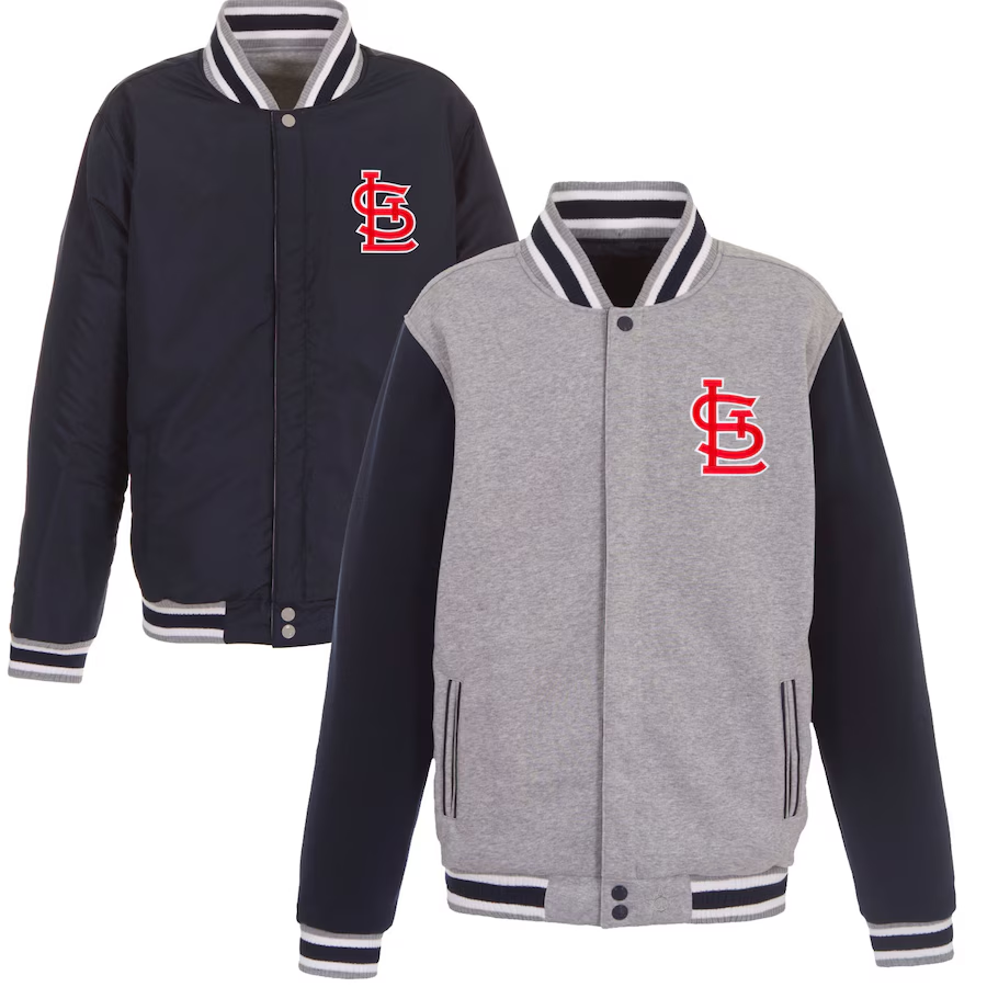 Men's St. Louis Cardinals JH Design Reversible Fleece Full-Snap Jacket