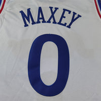 Men's Philadelphia 76ers Tyrese Maxey #0 White 2024/25 Swingman Player Jersey1 - City Edition