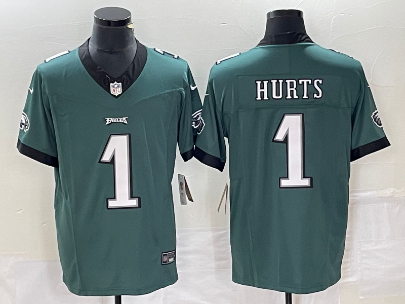 Jalen Hurts #1 Philadelphia Eagles Midnight Green Player Jersey - JerseysFreak