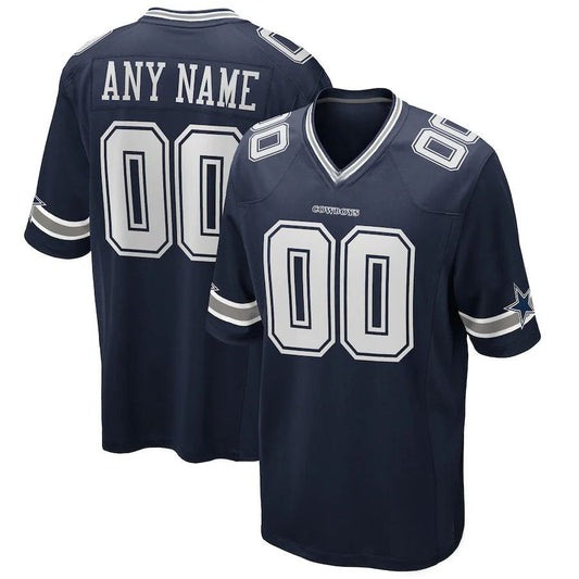 Custom1 Dallas Cowboys Navy Game Jersey1 Stitched Football Jerseys