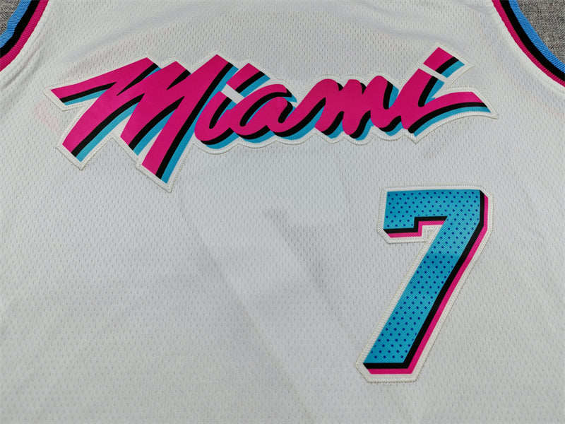 Men's Miami Heat Giannis Antetokounmpo #7 White Swingman Jersey - City Edition