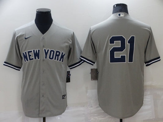 Men's New York Yankees Paul O¡¯Neill #21 Gray Replica Player Name Jersey1