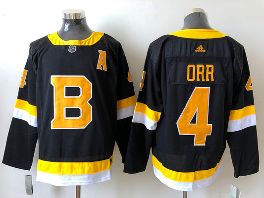 Men's Boston Bruins Bobby Orr #4 Black Replica Jersey1
