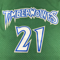 Men's Minnesota Timberwolves Kevin Garnett #21 Green Hardwood Classics Swingman Jersey1
