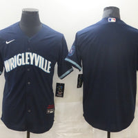 Men's Chicago Cubs Navy City Connect Replica Blank Jersey1